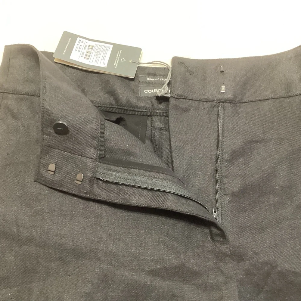NEW Country Road Organic French Linen Wide Leg Shorts US 8 (AU/NZ 12) Black - Picture 5 of 11
